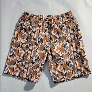 Camo Print Shorts Elastic Waist Casual Activewear Loungewear Size M